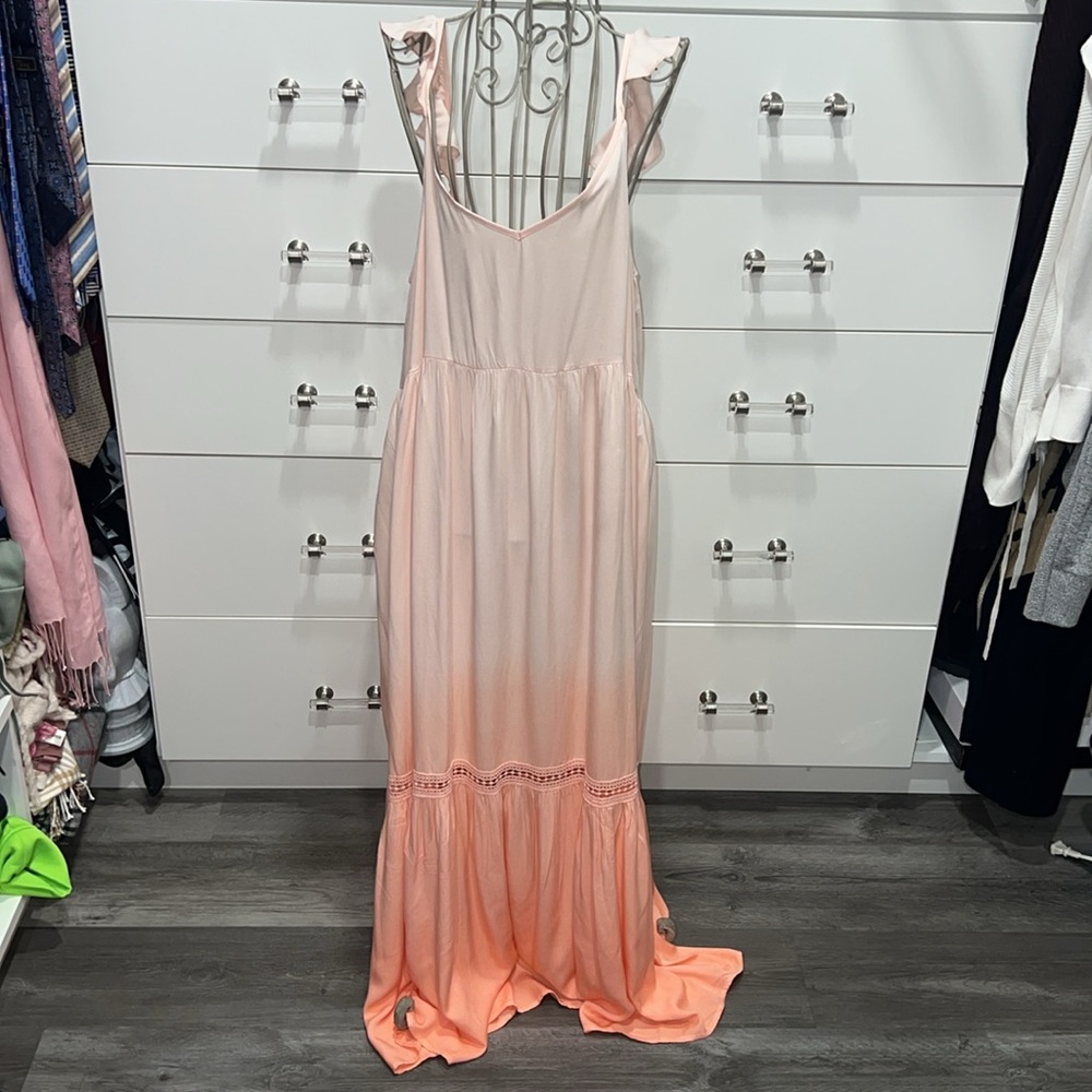 Hem & Thread Dip Dyed Ruffle Maxi Dress, size M, NEW WITH TAGS - Picture 5 of 11